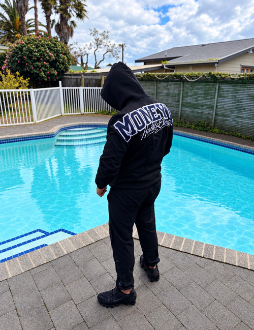 MONEYUP HOODY – BLACK & BLUE
